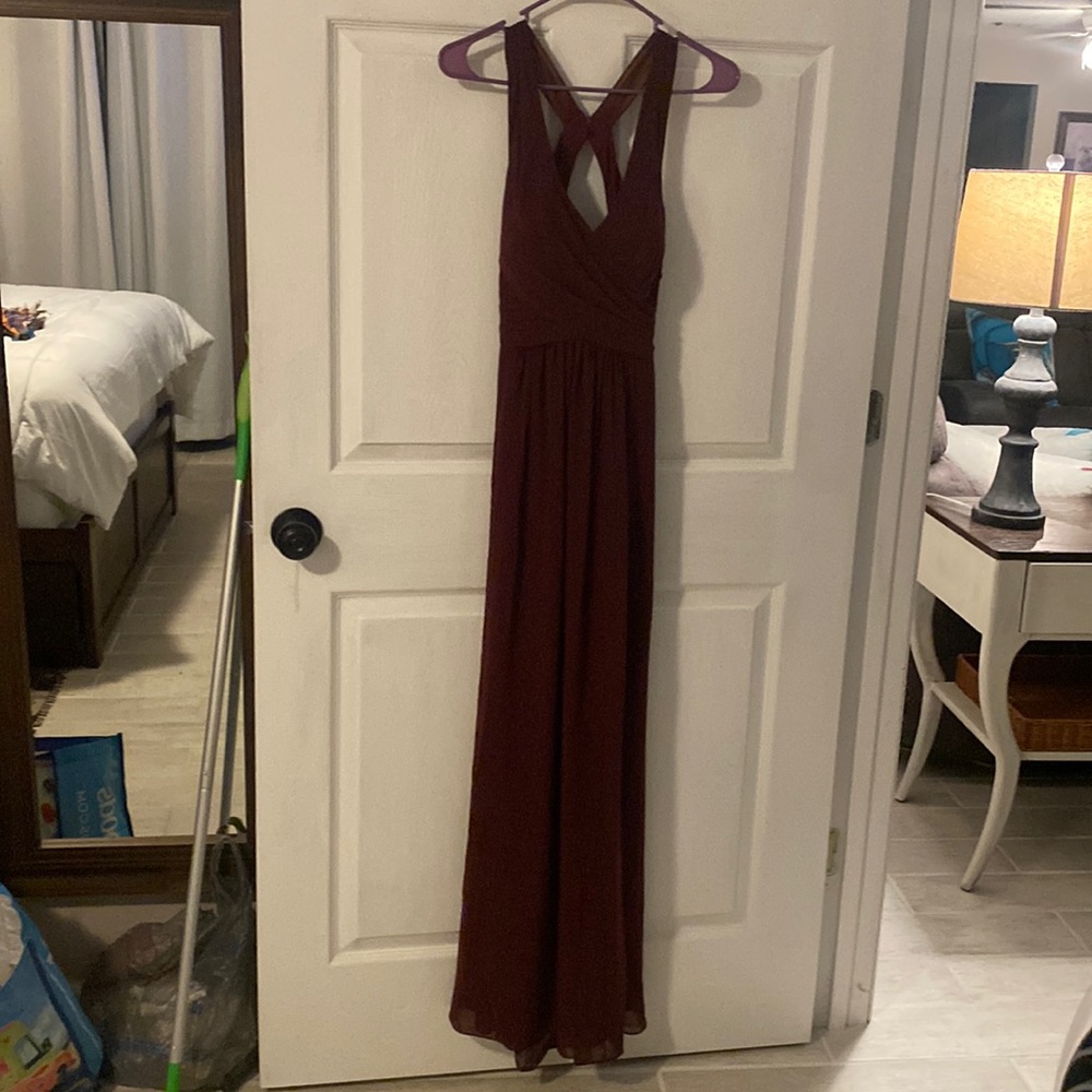 Maroon Formal Gown. Size 4. From #Levkoff. Built in bra.